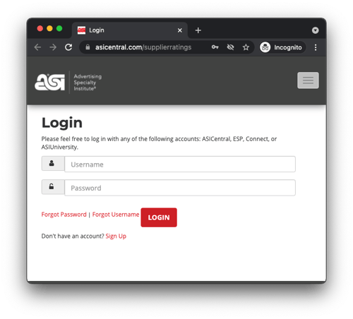 Login to ASI