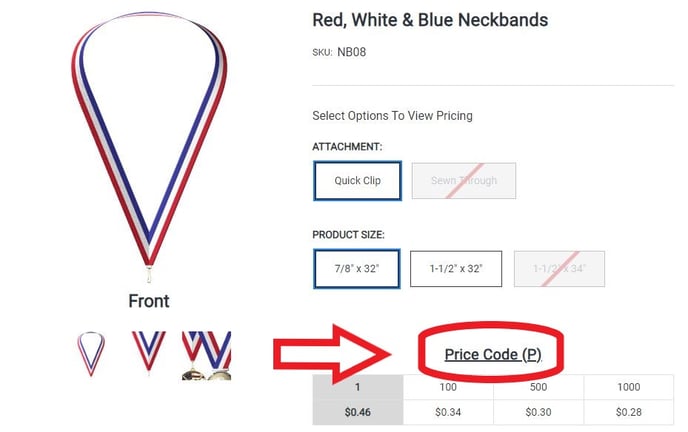 Neckband- coded pricing